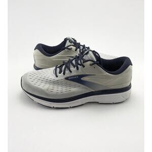 Mens Brooks Dyad 11 Grey Navy White Athletic Running Shoes 1103234E071 Size 14